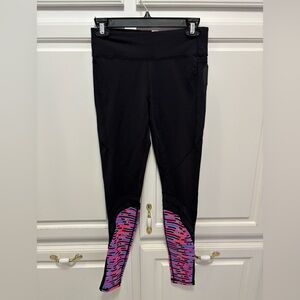 Ivivva Cool Urbanite Leggings Mesh Details Pink Black Girls Size 14
